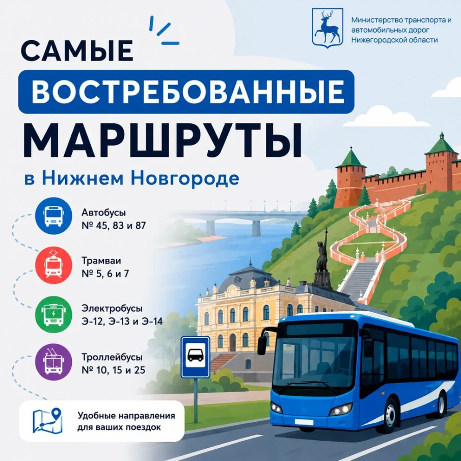 Самые востребованные маршруты в Нижнем Новгороде